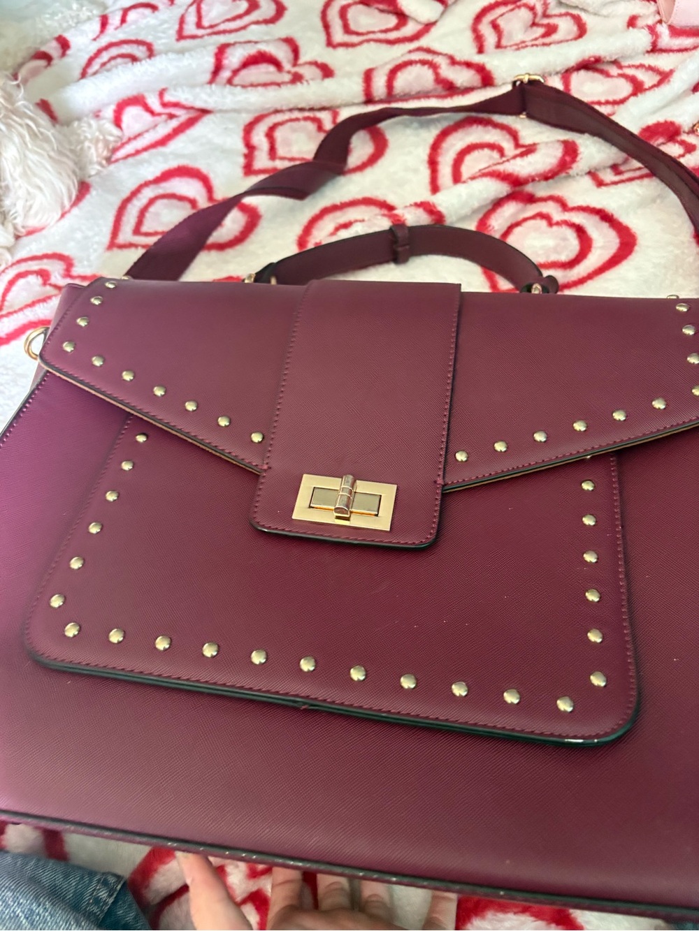 Burgundy Studded Amazon Essentials purse